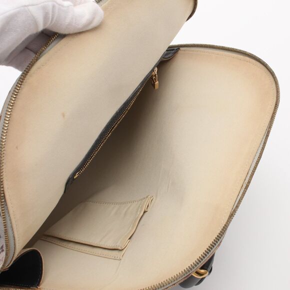 LOUIS VUITTON Alma O Monogram mini Blue Handbag Canvas Leather Ivory Dark navy - Picture 6 of 12